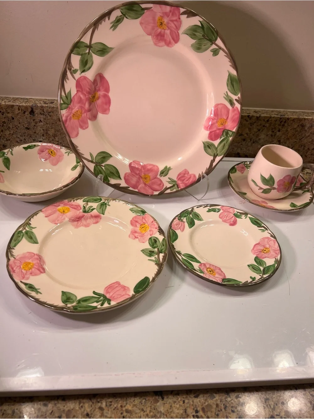 6 pc Franciscan Desert Rose Dinner Setting HandPainted (10 sets available)